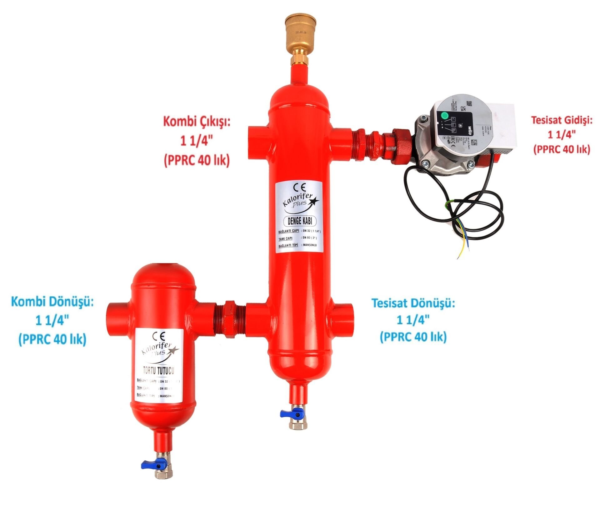 Wilo Para 25/8 Pompalı Hazır Set (Tortu Tutuculu) SET-5AAA1