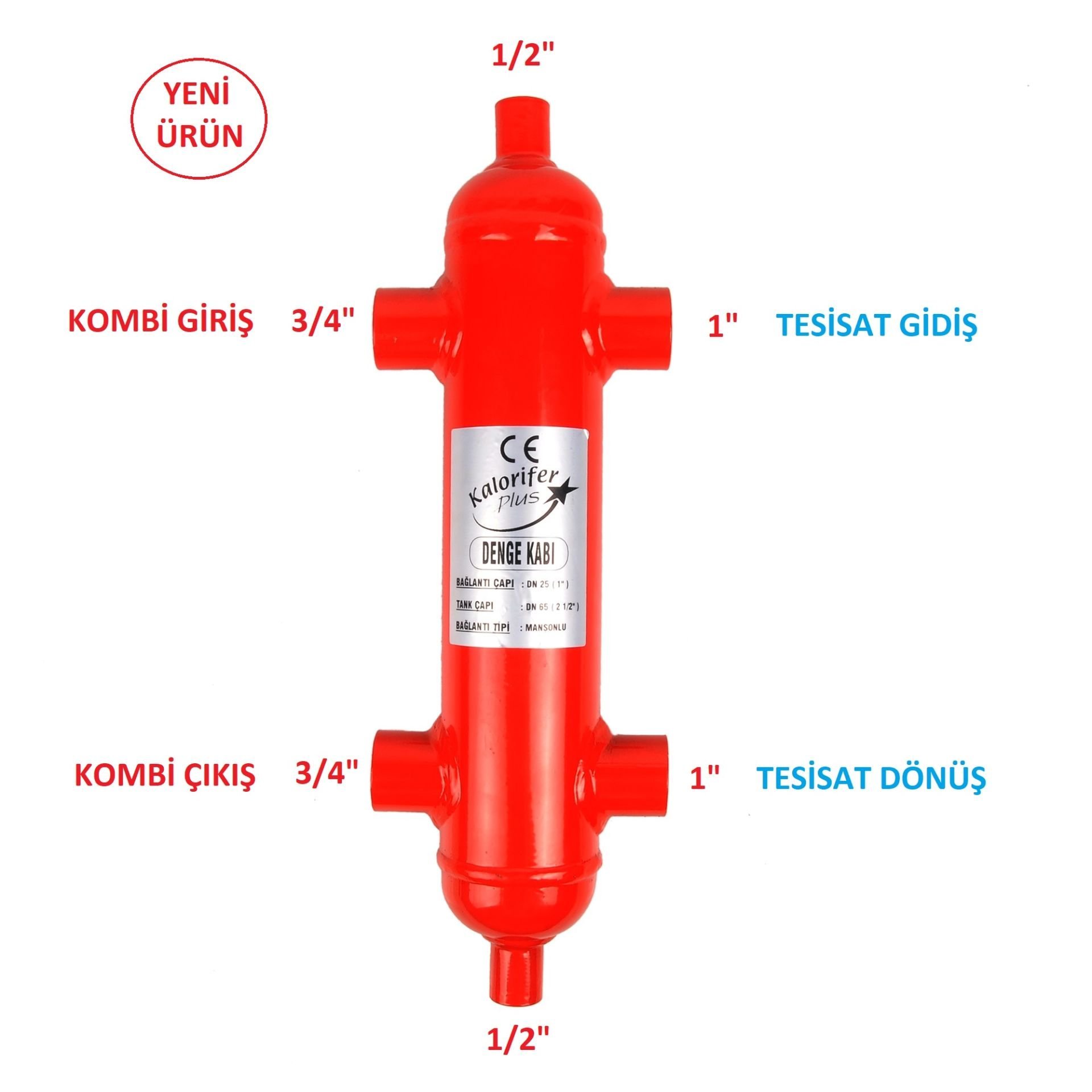 Denge Kabı 3/4'' (DN 20/25) , Q 65 , Dişli ,Denge Tankı,