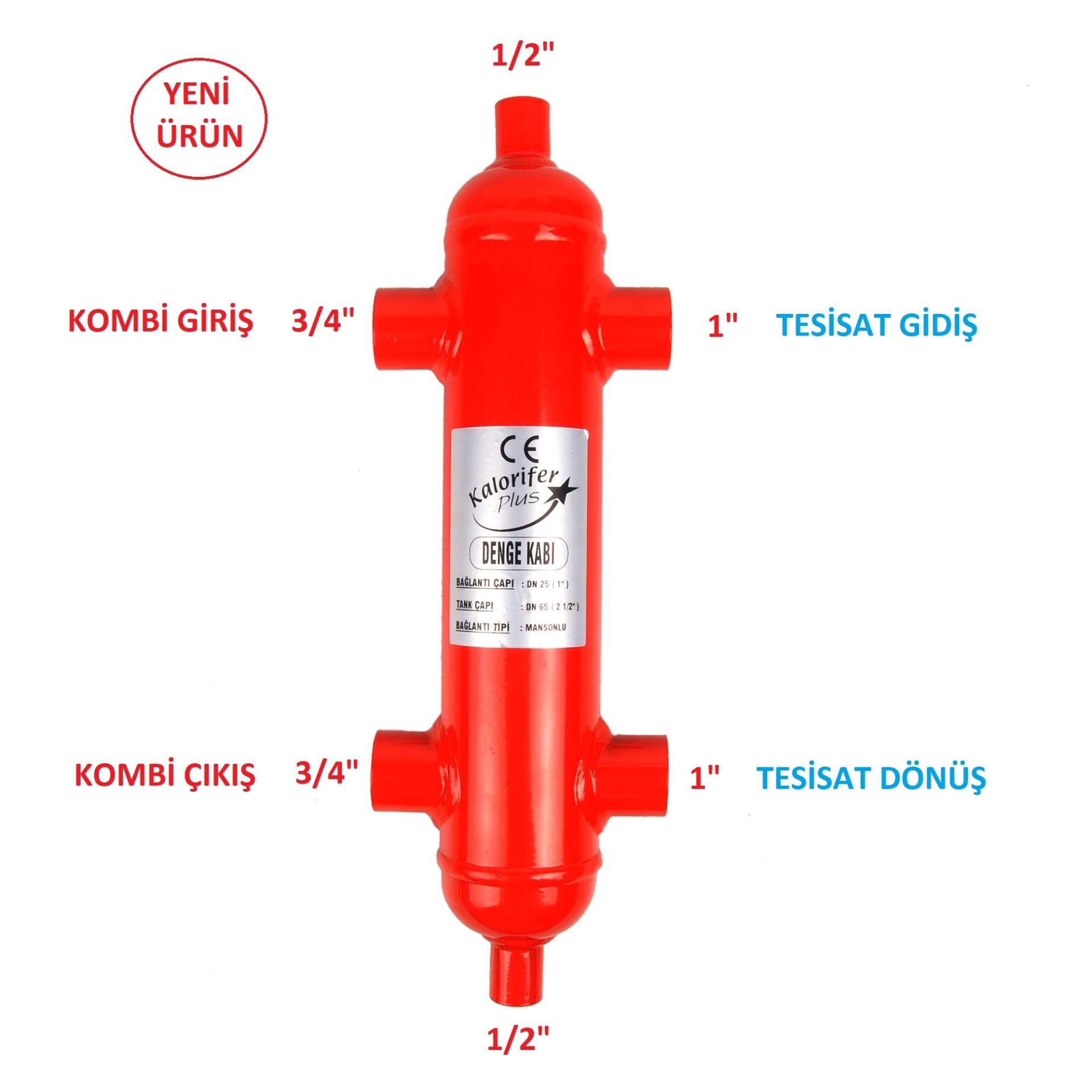 Denge Kabı 3/4'' (DN 20/25) , Q 65 , Dişli ,Denge Tankı,