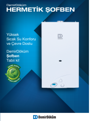Demirdöküm Hermetik Şofben L 275 F ( 11 lt/dk.) (Baca Seti Dahil)