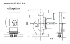 Wilo Yonos MAXO 40/0,5-4 PN 6/10 (Frekans Kontrollü Flanşlı Pompa