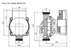 Wilo Para 15/8 Sirkülasyon Pompası-( 1/2'' Bağlantılı)