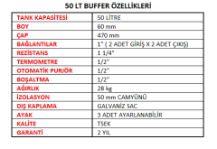 Buffer Tank 50 lt  Akümülasyon Tankı ( Isı pompası uygulamaları içindir )